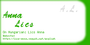 anna lics business card